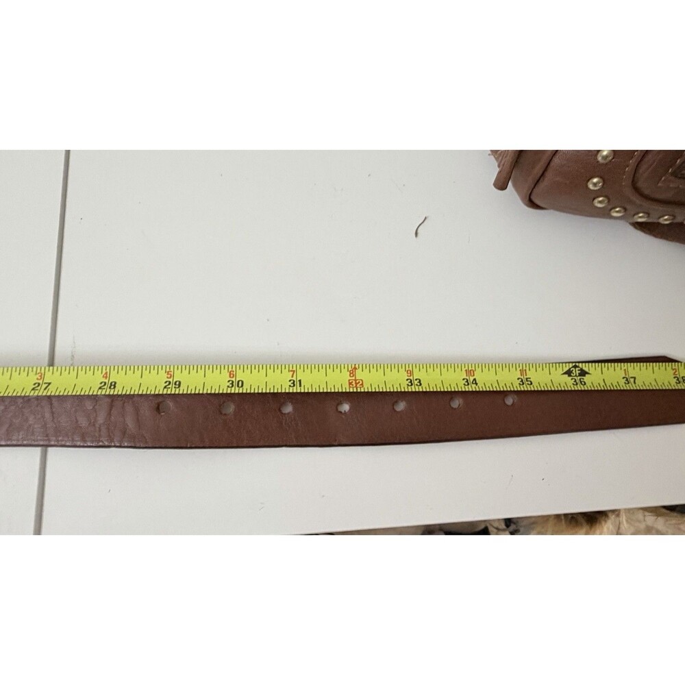 Madewell Women’s Brown Leather Belt Pecan Brass Buckle Small B3052 Adjustable - Picture 7 of 12